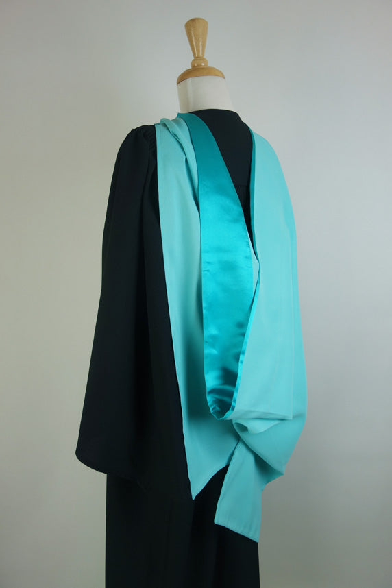 Turquoise cap and gown top