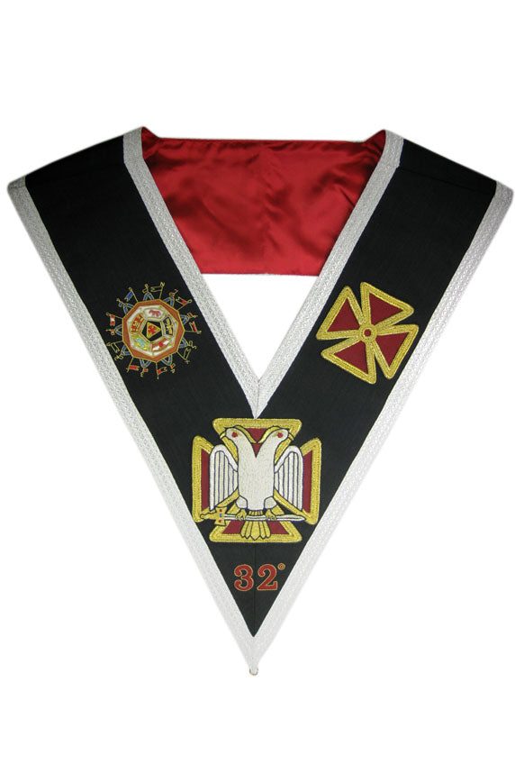 Scottish Constitution 32nd Degree Collar, Hand Embroidered