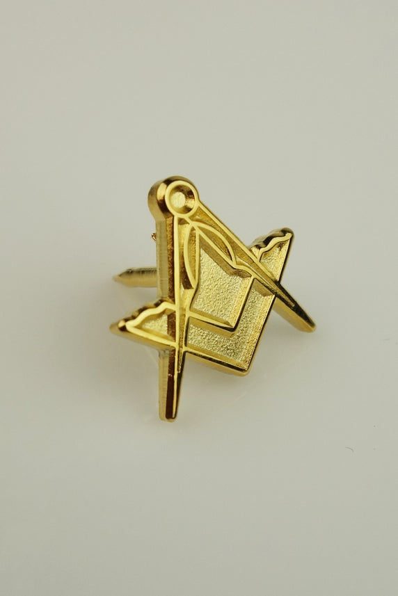 Masonic Lapel Pin Large Square & Compass 16mm